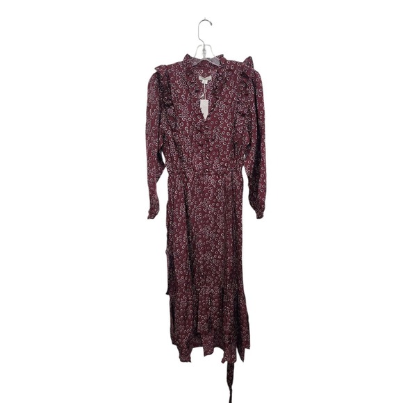 Outerknown Women's Floral Ruffle Trim Long Sleeve Maxi Dress, Small - Picture 3 of 7